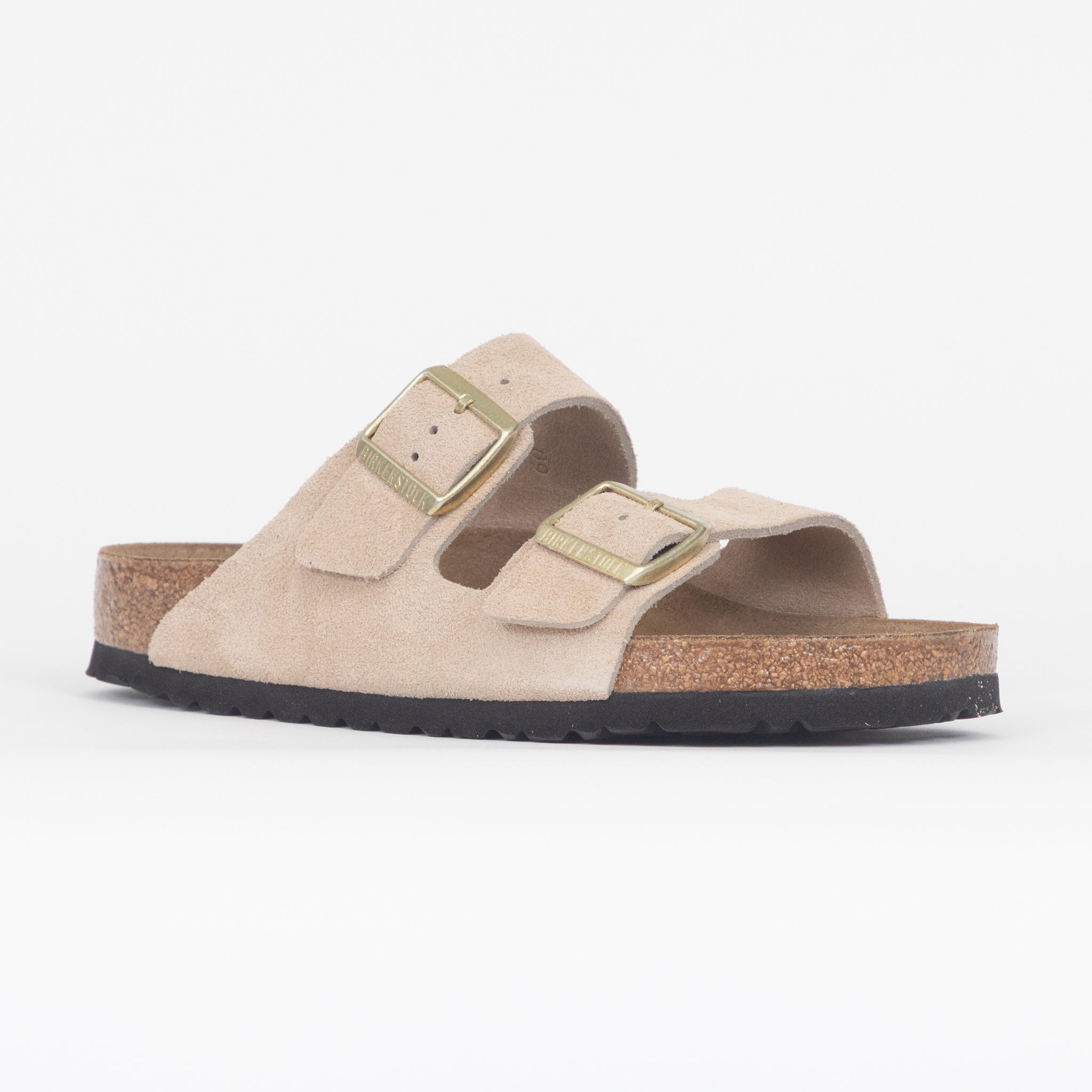 Womens BIRKENSTOCK Arizona Suede Sandals in SANDCASTLE