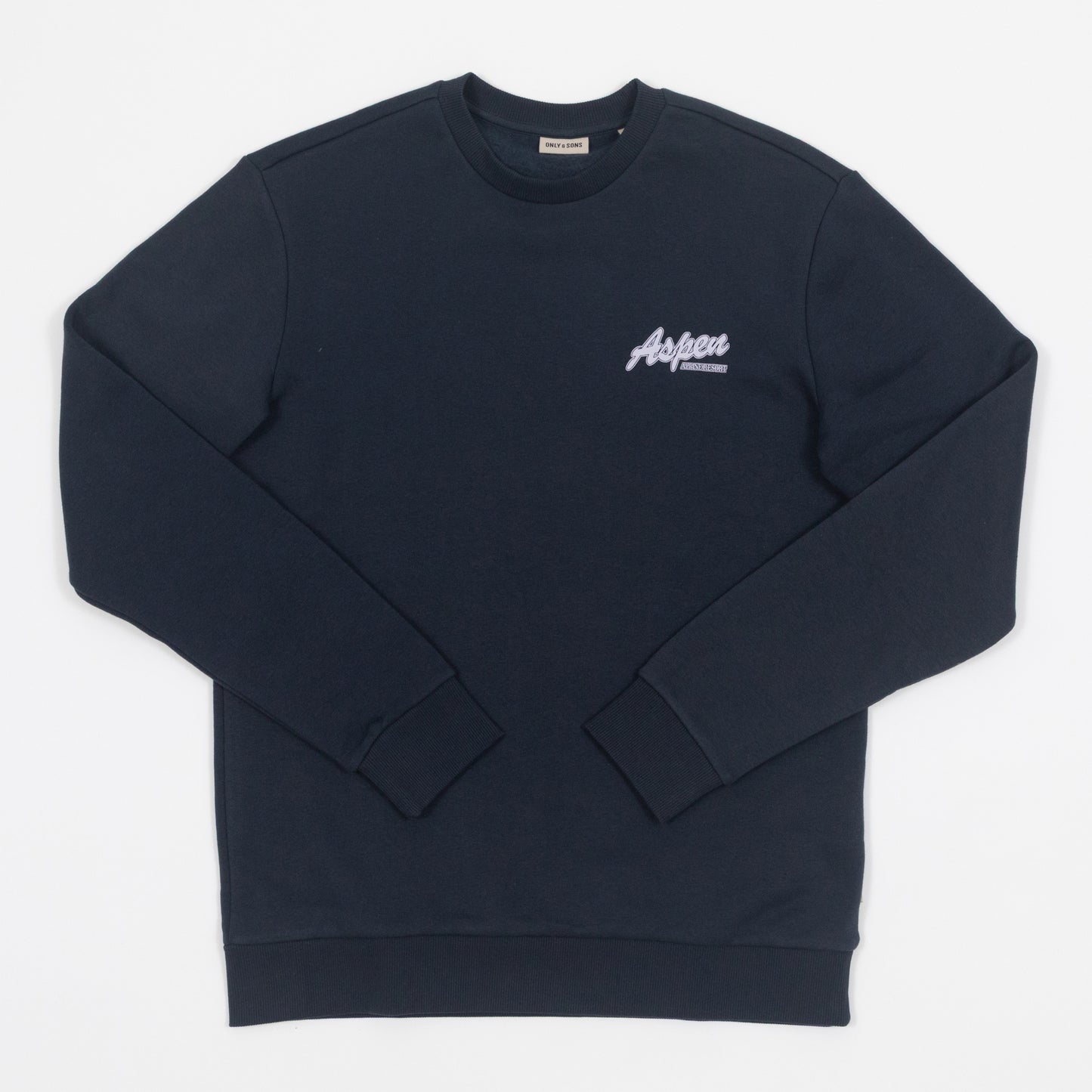 ONLY & SONS Aspen Alpine Ski Resort Sweatshirt in NAVY