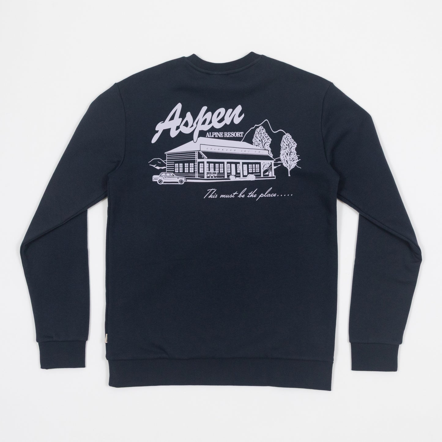 ONLY & SONS Aspen Alpine Ski Resort Sweatshirt in NAVY