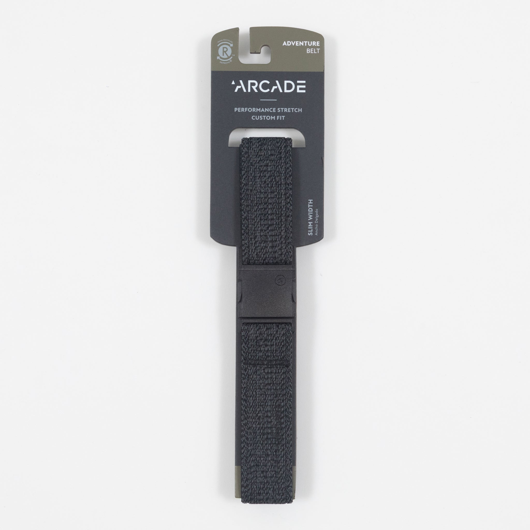 ARCADE BELTS Atlas Slim Belt in HEATHER BLACK