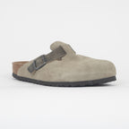 BIRKENSTOCK Boston Mixed Leather Clog in FADED KHAKI