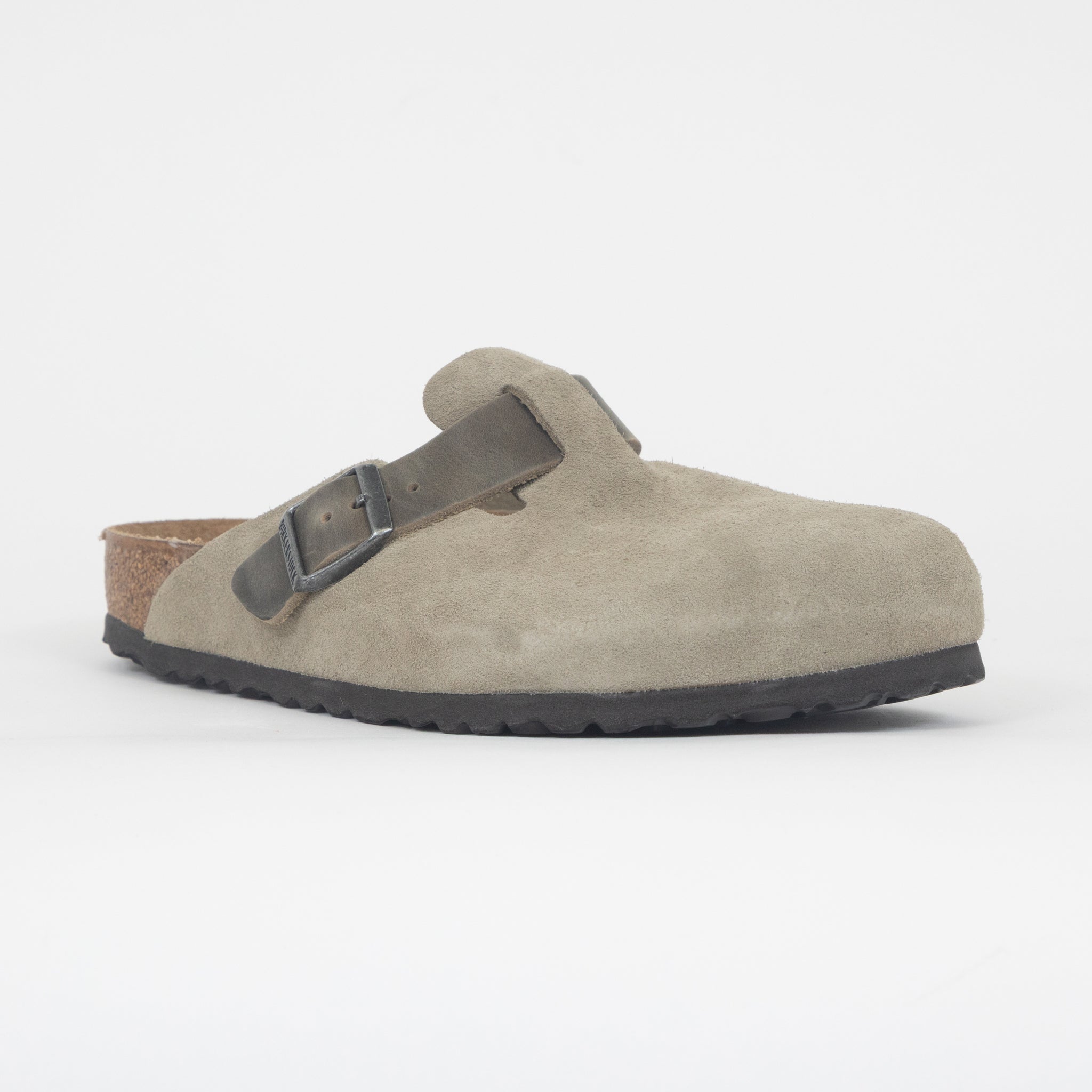 BIRKENSTOCK Boston Mixed Leather Clog in FADED KHAKI