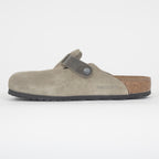 BIRKENSTOCK Boston Mixed Leather Clog in FADED KHAKI