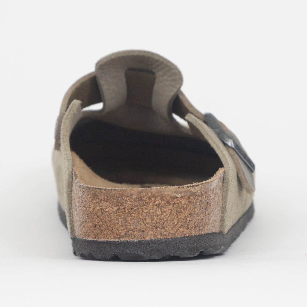 BIRKENSTOCK Boston Mixed Leather Clog in FADED KHAKI