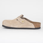 BIRKENSTOCK Boston Suede Leather Sandals in Sandcastle