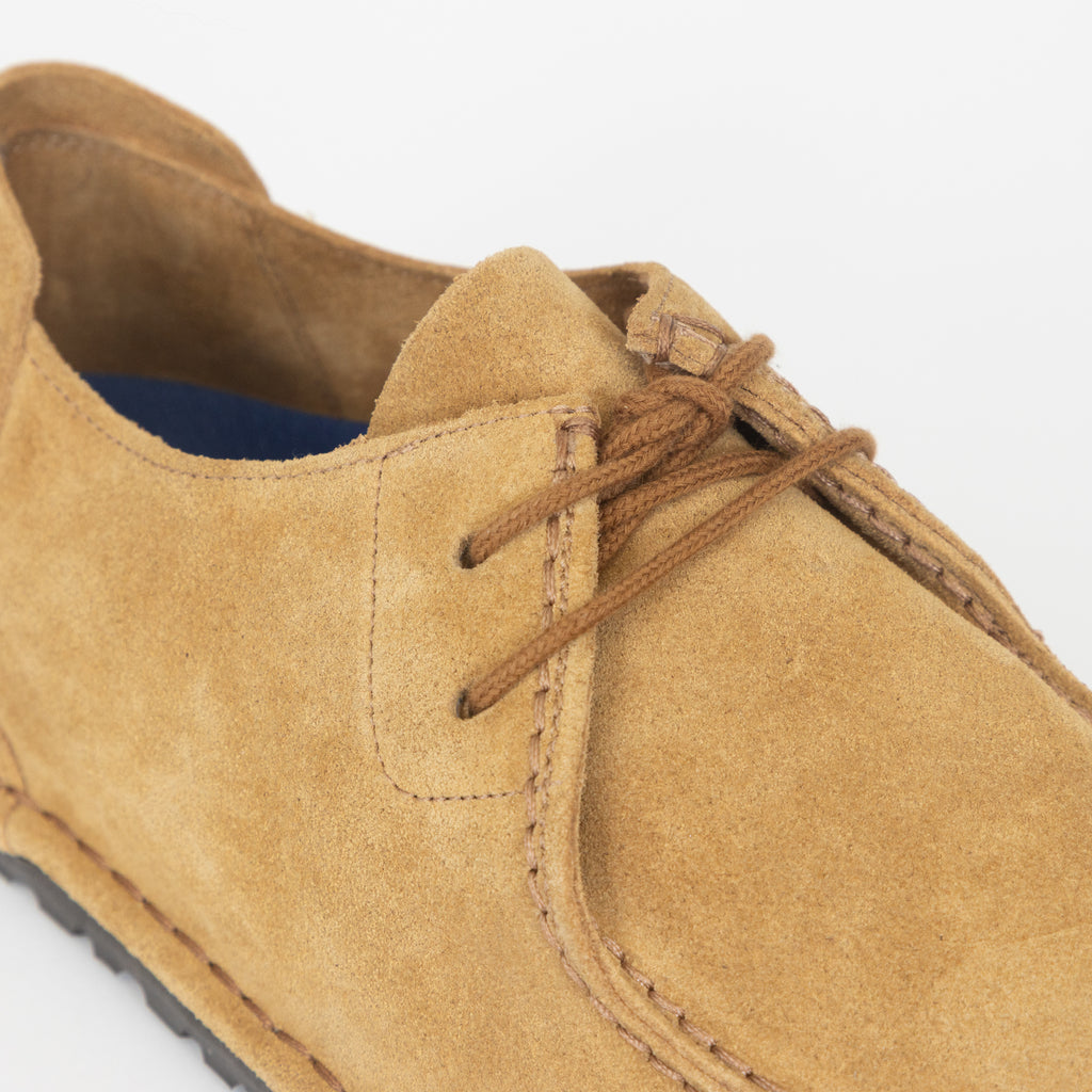 BIRKENSTOCK Utti Lace Suede Leather Shoes in CORK BROWN