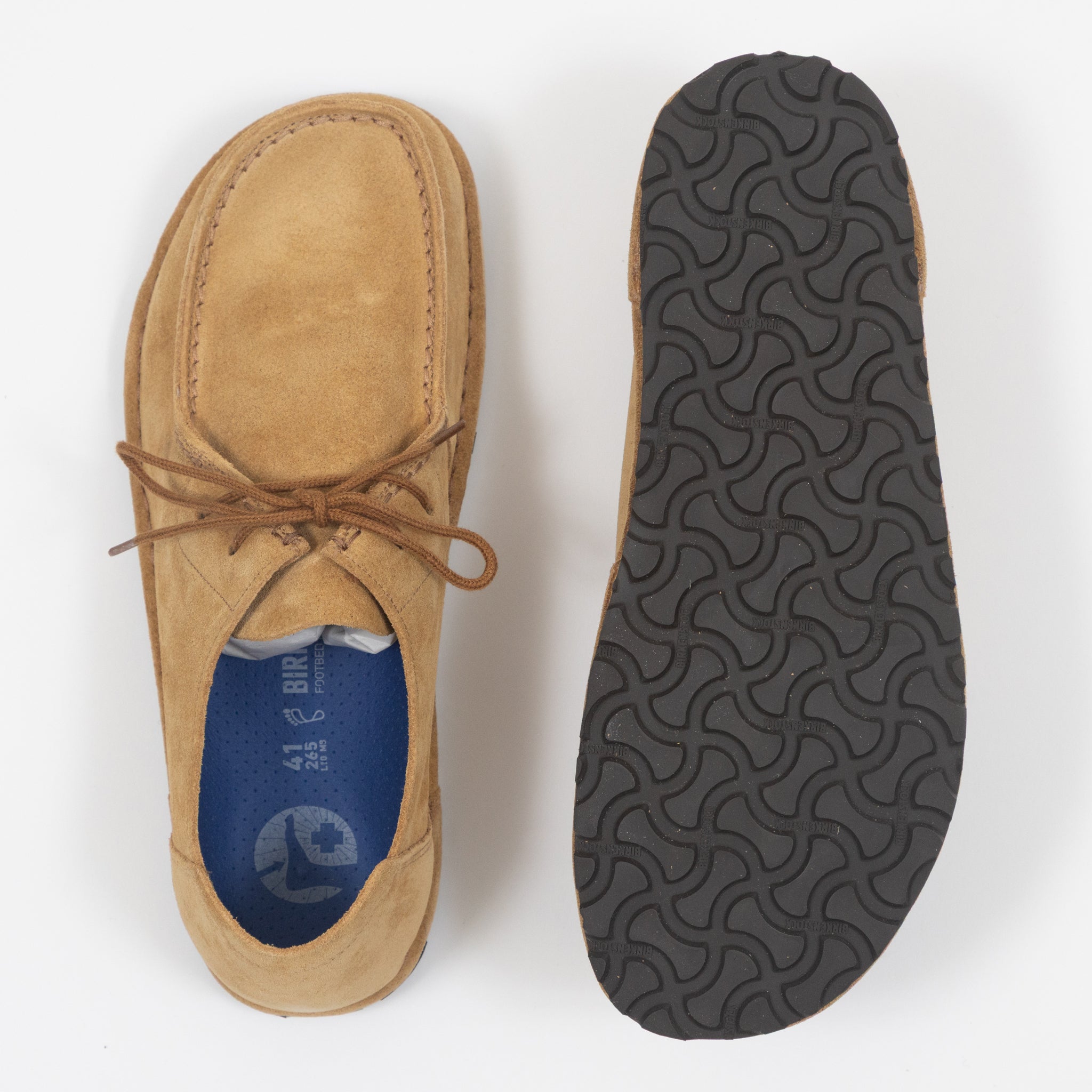 BIRKENSTOCK Utti Lace Suede Leather Shoes in CORK BROWN