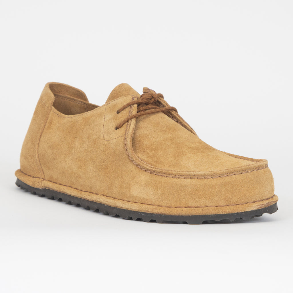 BIRKENSTOCK Utti Lace Suede Leather Shoes in CORK BROWN