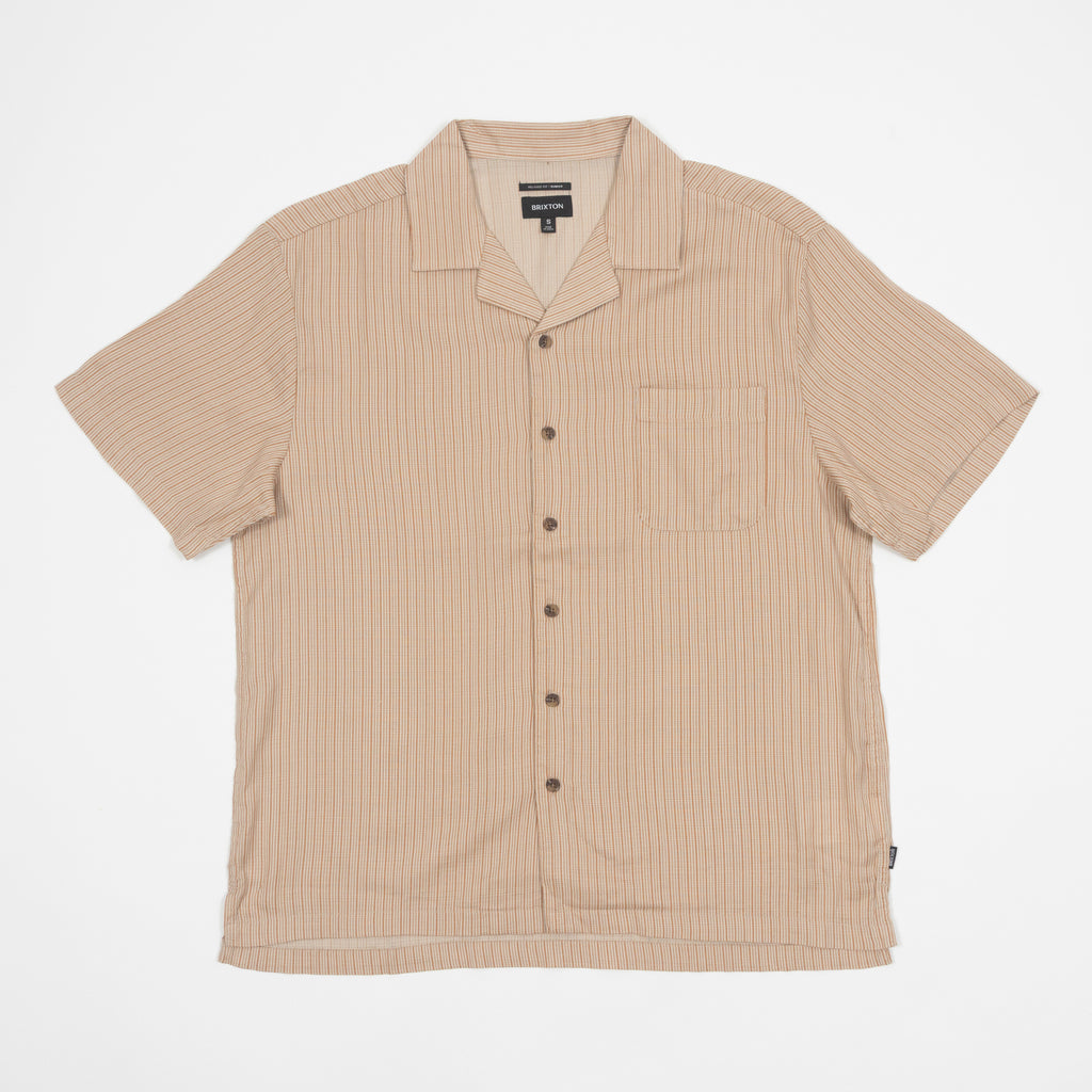 BRIXTON Bunker Slub Shirt in Italian Clay Stripe