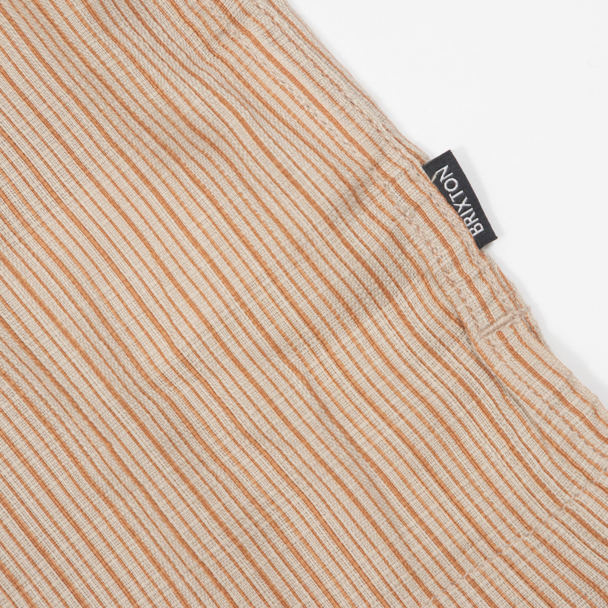 BRIXTON Bunker Slub Shirt in Italian Clay Stripe