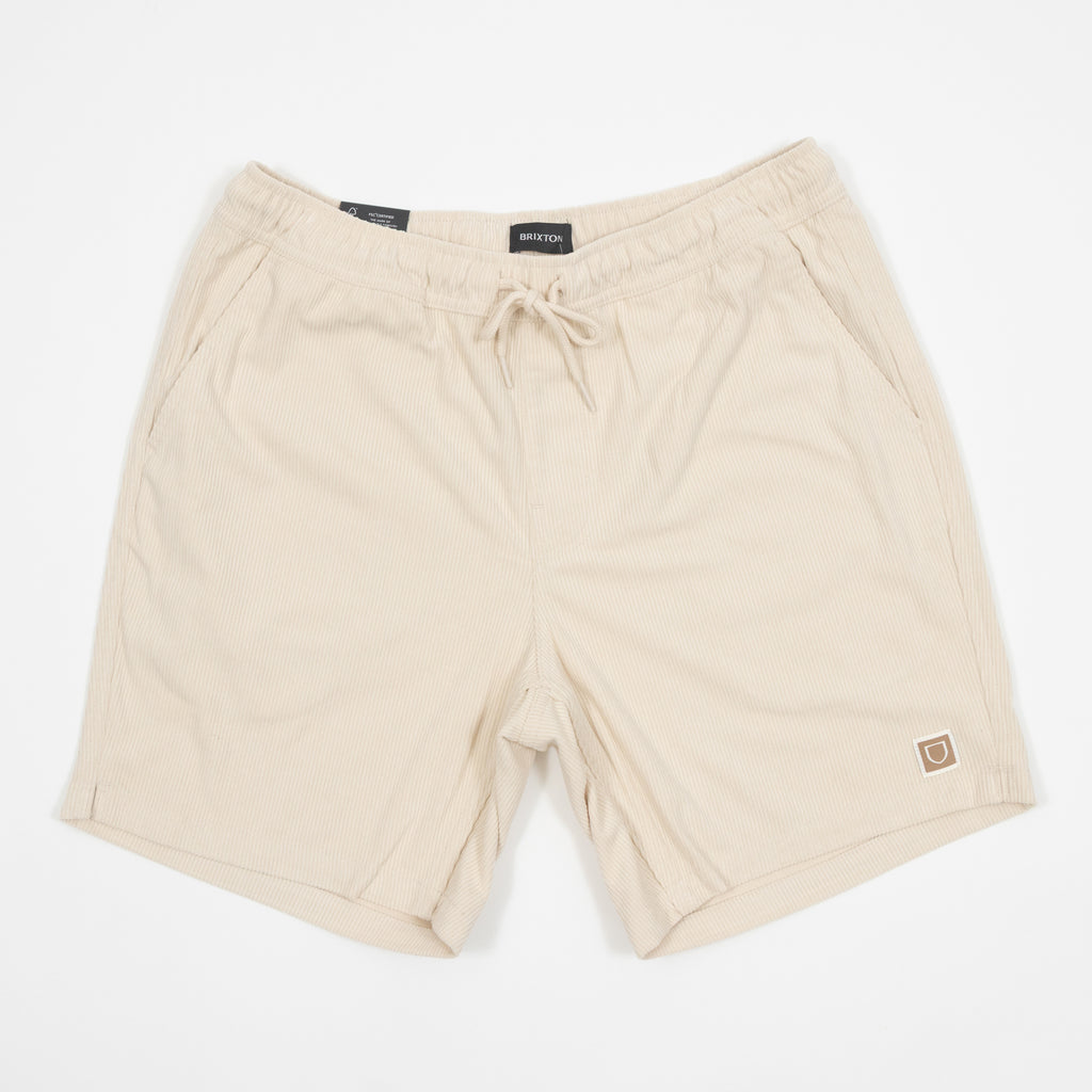 BRIXTON Everyday Corduroy Shorts in Whitecap