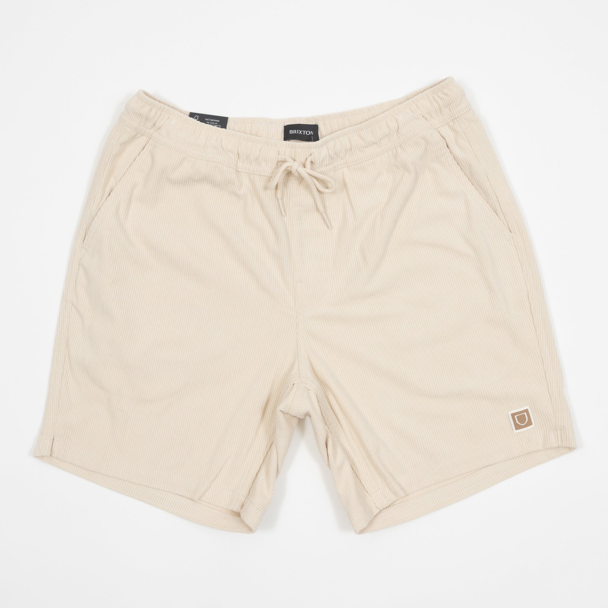 BRIXTON Everyday Corduroy Shorts in Whitecap