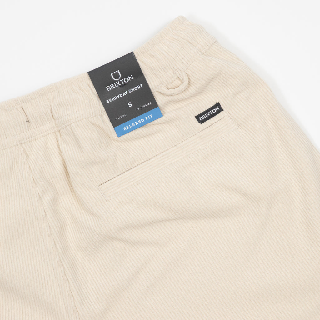 BRIXTON Everyday Corduroy Shorts in Whitecap