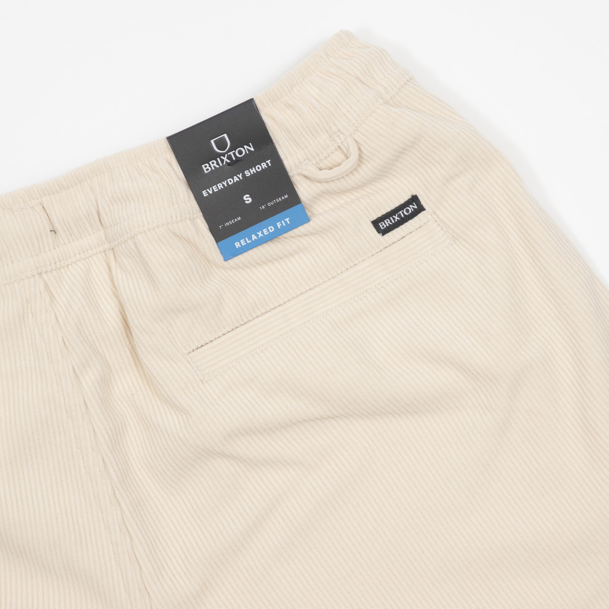 BRIXTON Everyday Corduroy Shorts in Whitecap