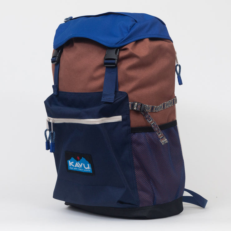 KAVU Daypack Backpack in BLUE & BROWN