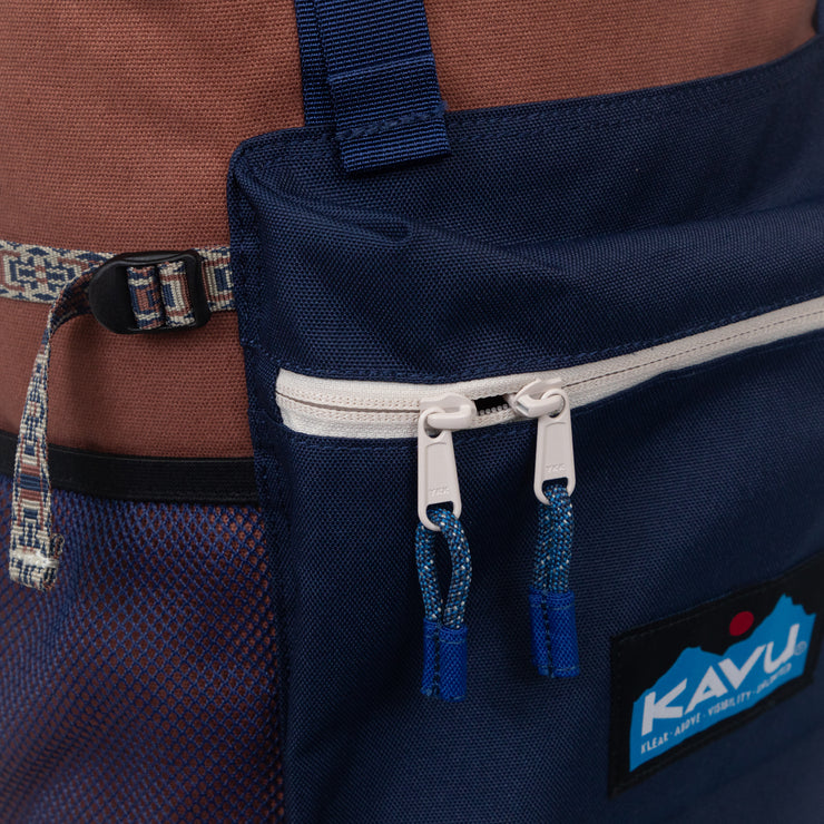 KAVU Daypack Backpack in BLUE & BROWN
