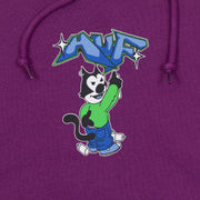 HUF Bad Cat Pullover Hoodie in PURPLE