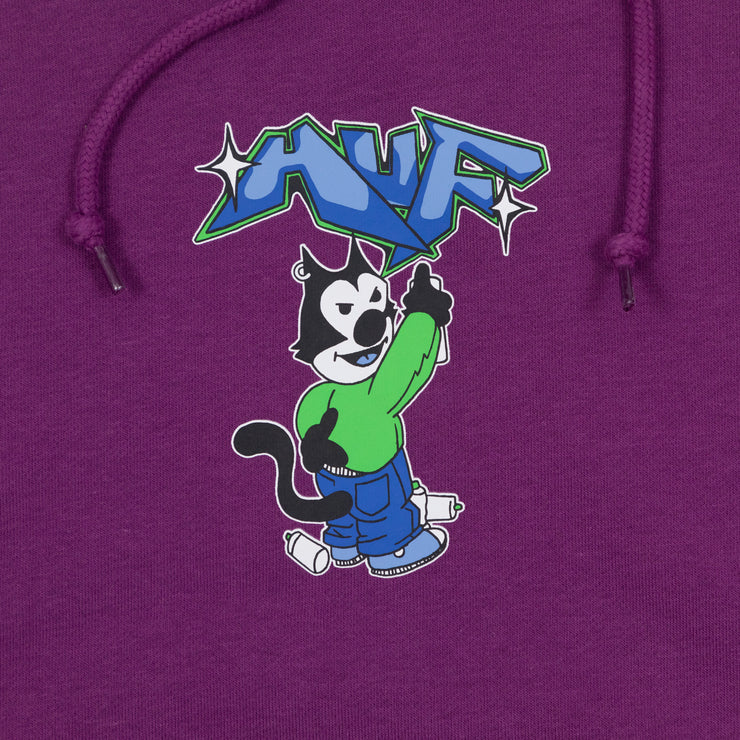 HUF Bad Cat Pullover Hoodie in PURPLE