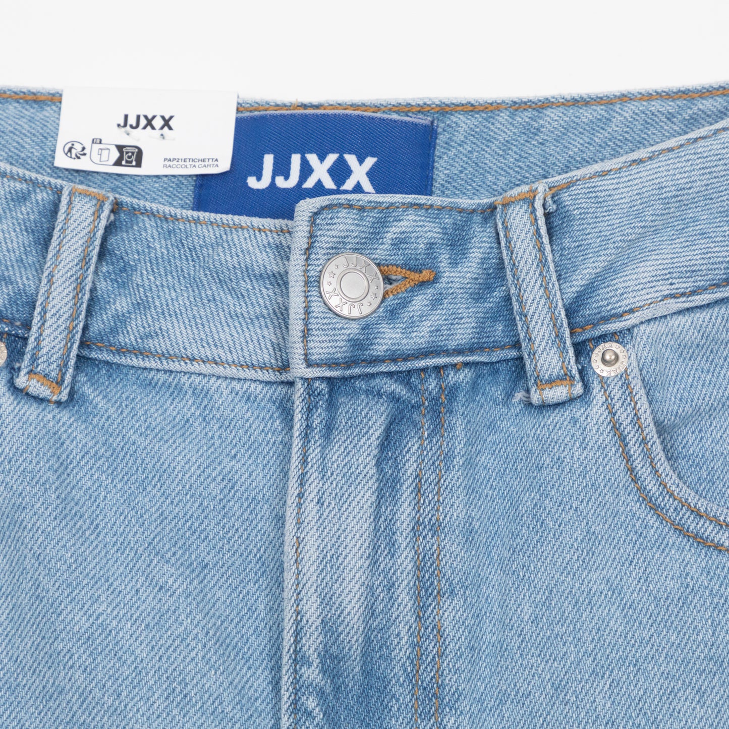 Womens JJXX Baggy Long Denim Shorts in BLUE