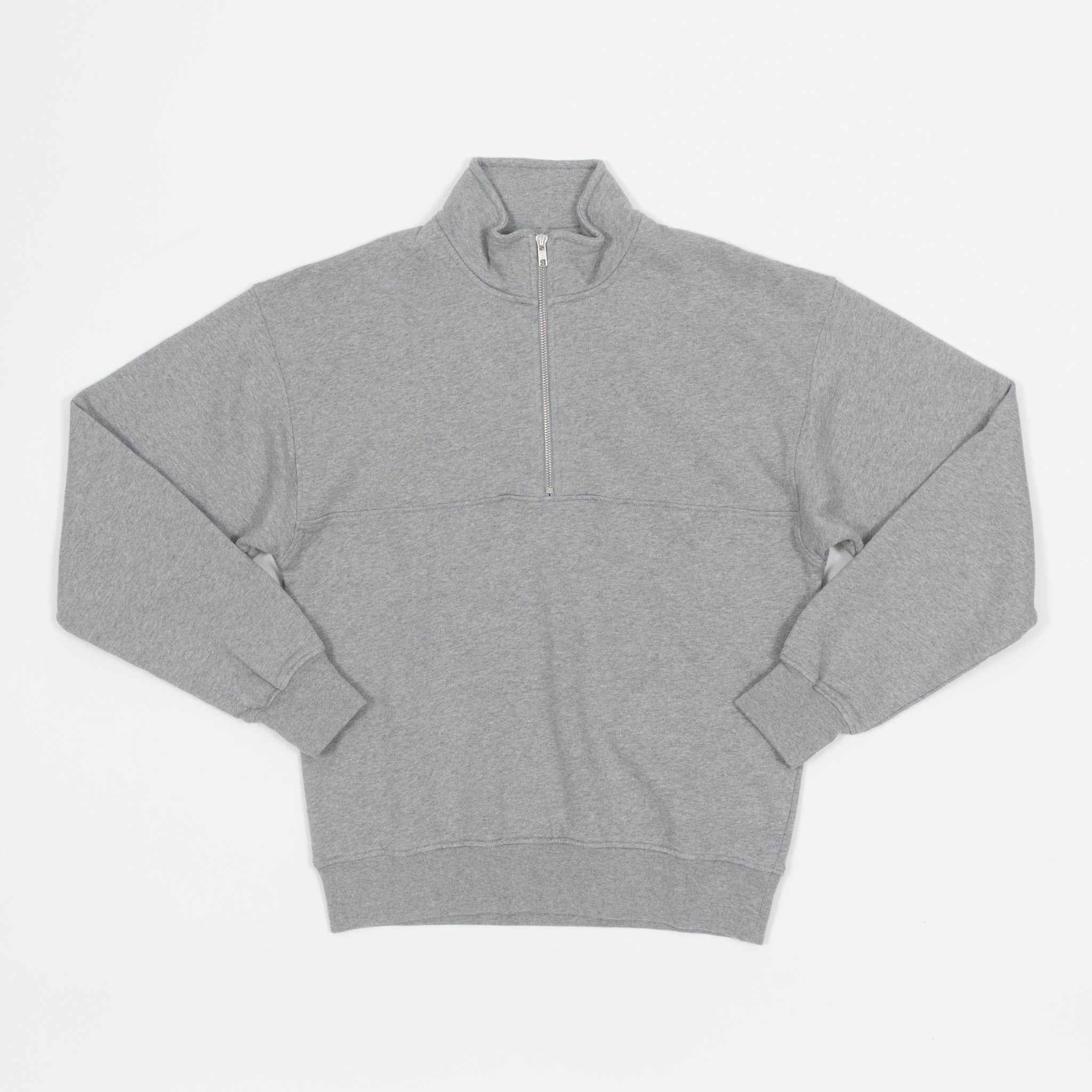 COLORFUL STANDARD Basic Quarter Zip in HEATHER GREY