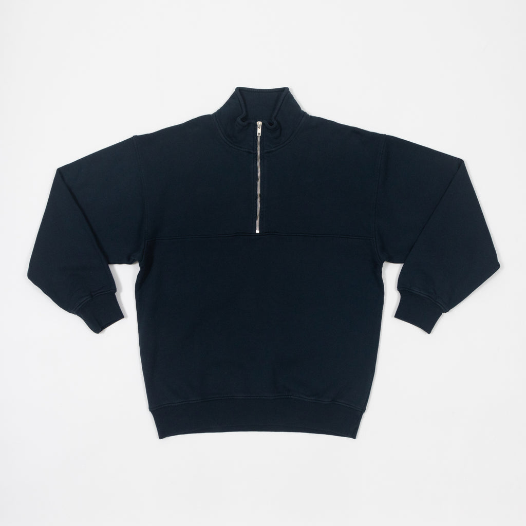 COLORFUL STANDARD Basic Quarter Zip in NAVY BLUE