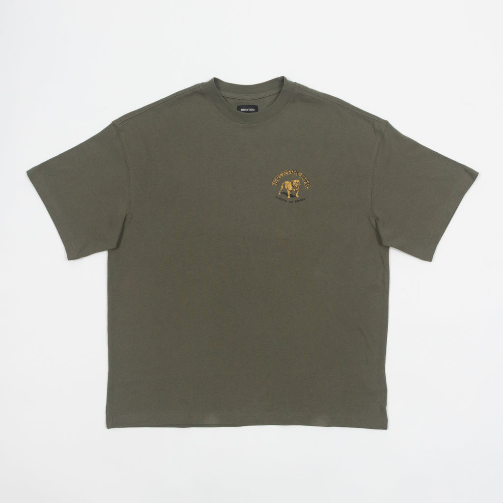 BRIXTON Bauer HW T-Shirt in OLIVE GREEN CLASSIC WASH