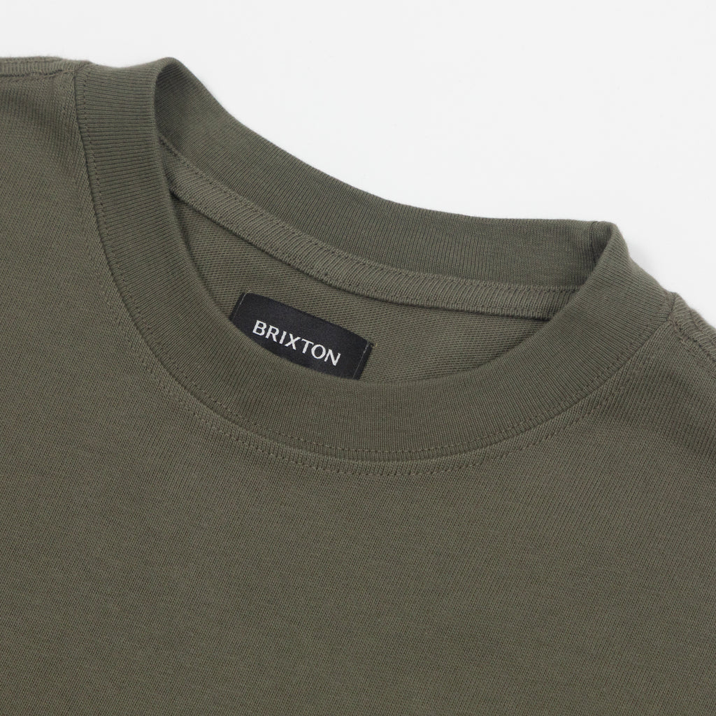 BRIXTON Bauer HW T-Shirt in OLIVE GREEN CLASSIC WASH