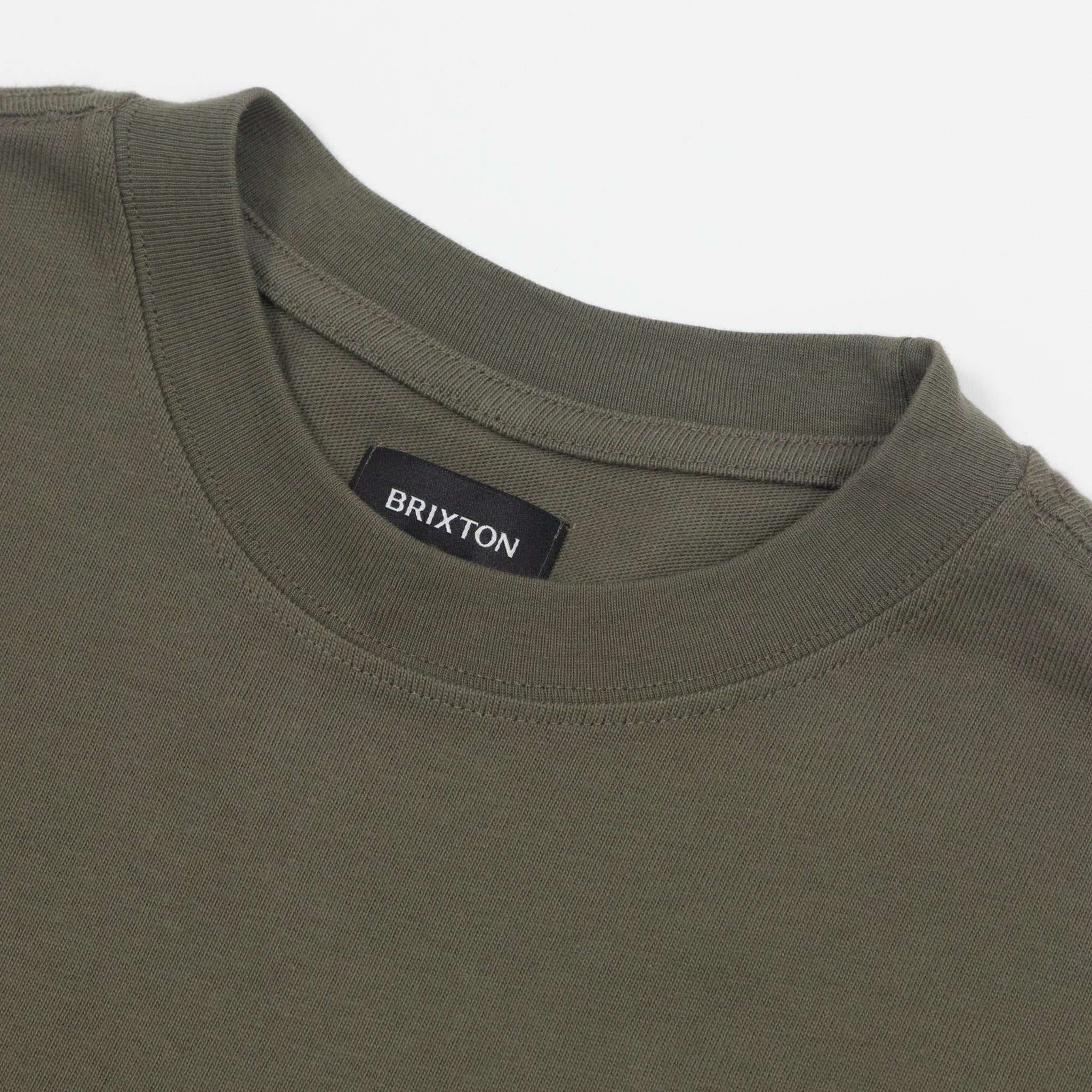 BRIXTON Bauer HW T-Shirt in OLIVE GREEN CLASSIC WASH