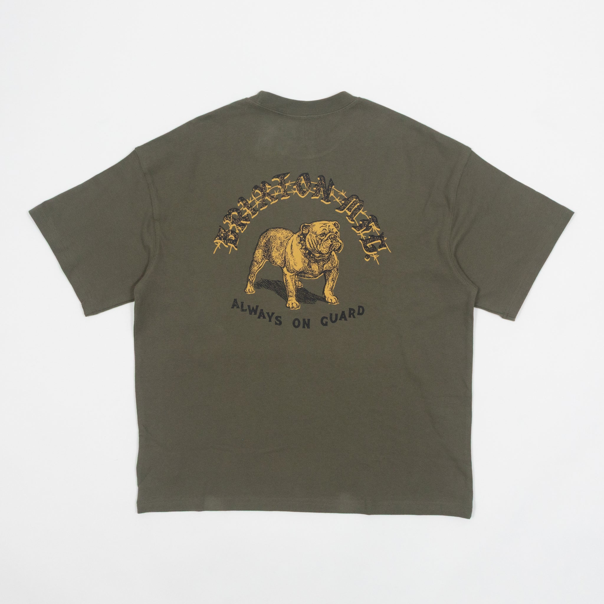 BRIXTON Bauer HW T-Shirt in OLIVE GREEN CLASSIC WASH