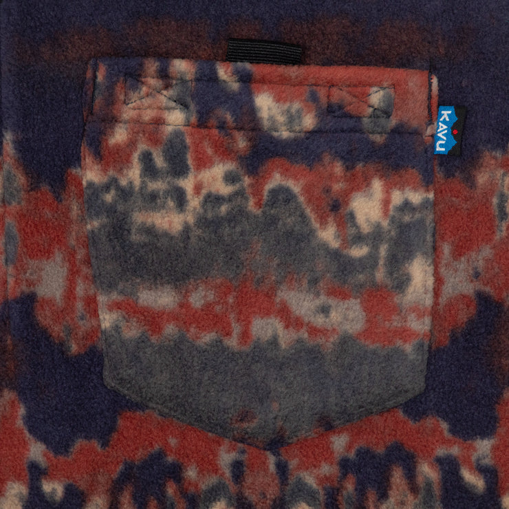KAVU Bay Ridge Fleece in RED TIE DYE