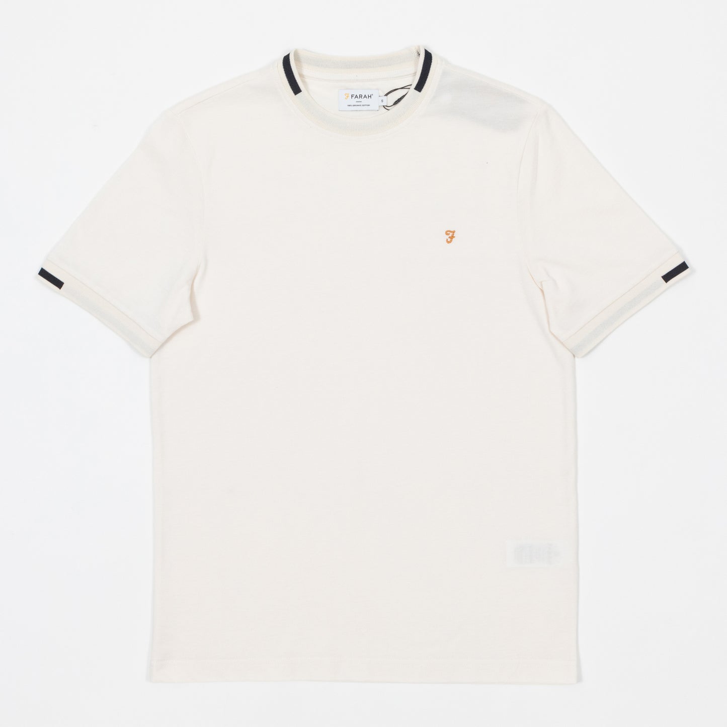 FARAH Vintage Bedingfield Tipping T-Shirt in CREAM