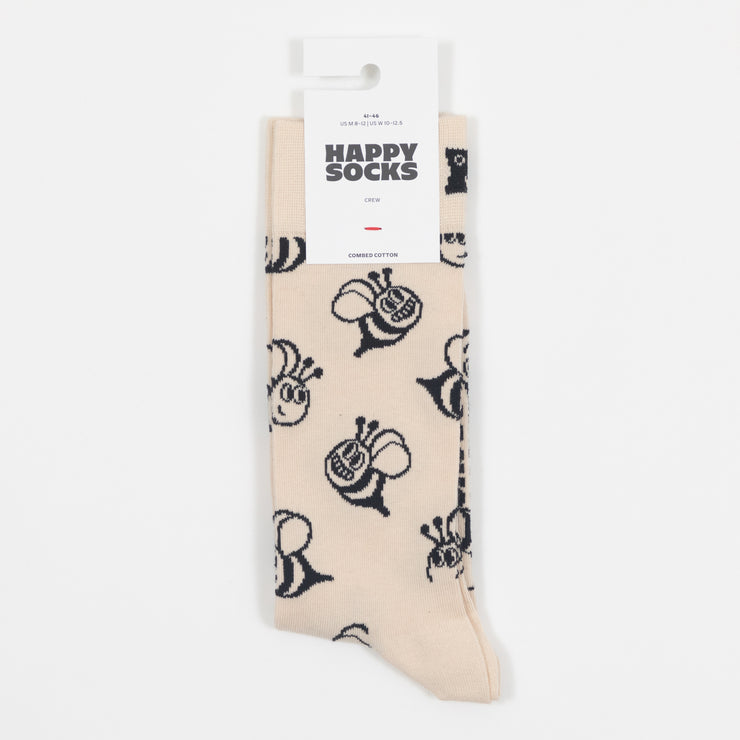 HAPPY SOCKS Bee Socks in CREAM & BLACK