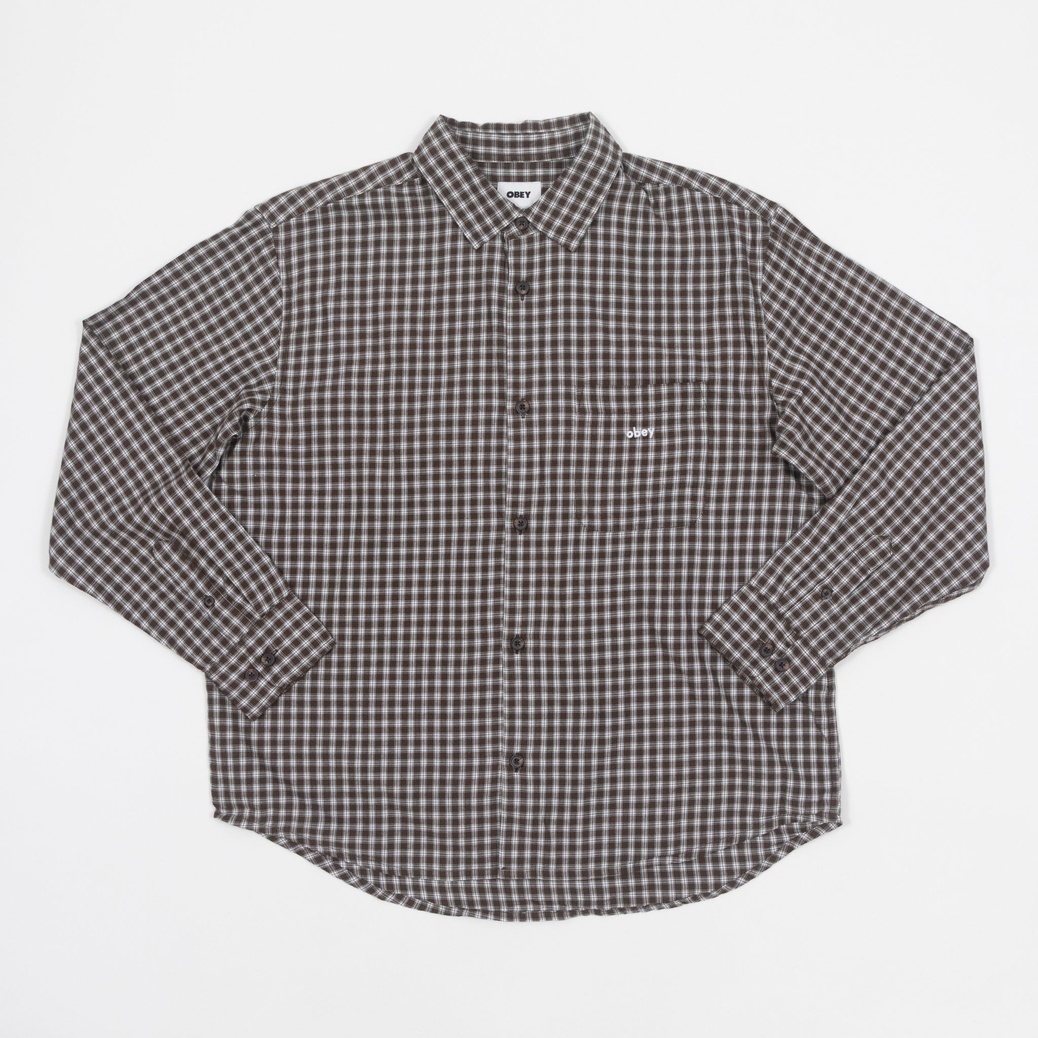 OBEY Bigwig Andy Woven Shirt IN BROWN