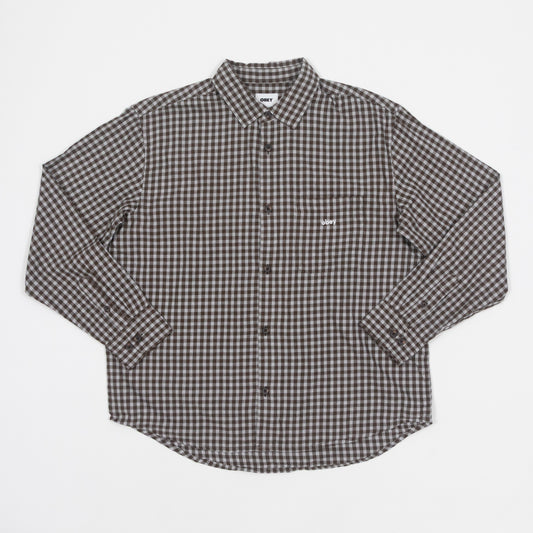 OBEY Bigwig Andy Woven Shirt IN BROWN
