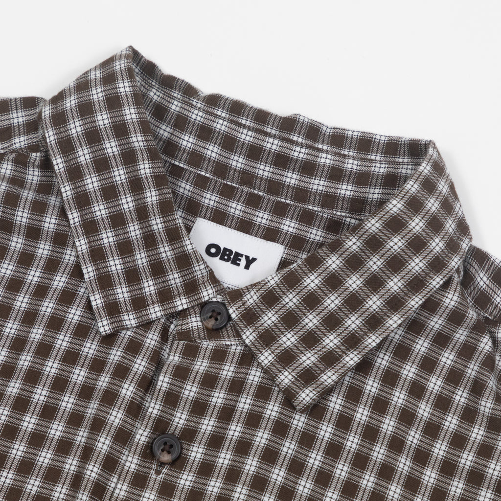 OBEY Bigwig Andy Woven Shirt IN BROWN
