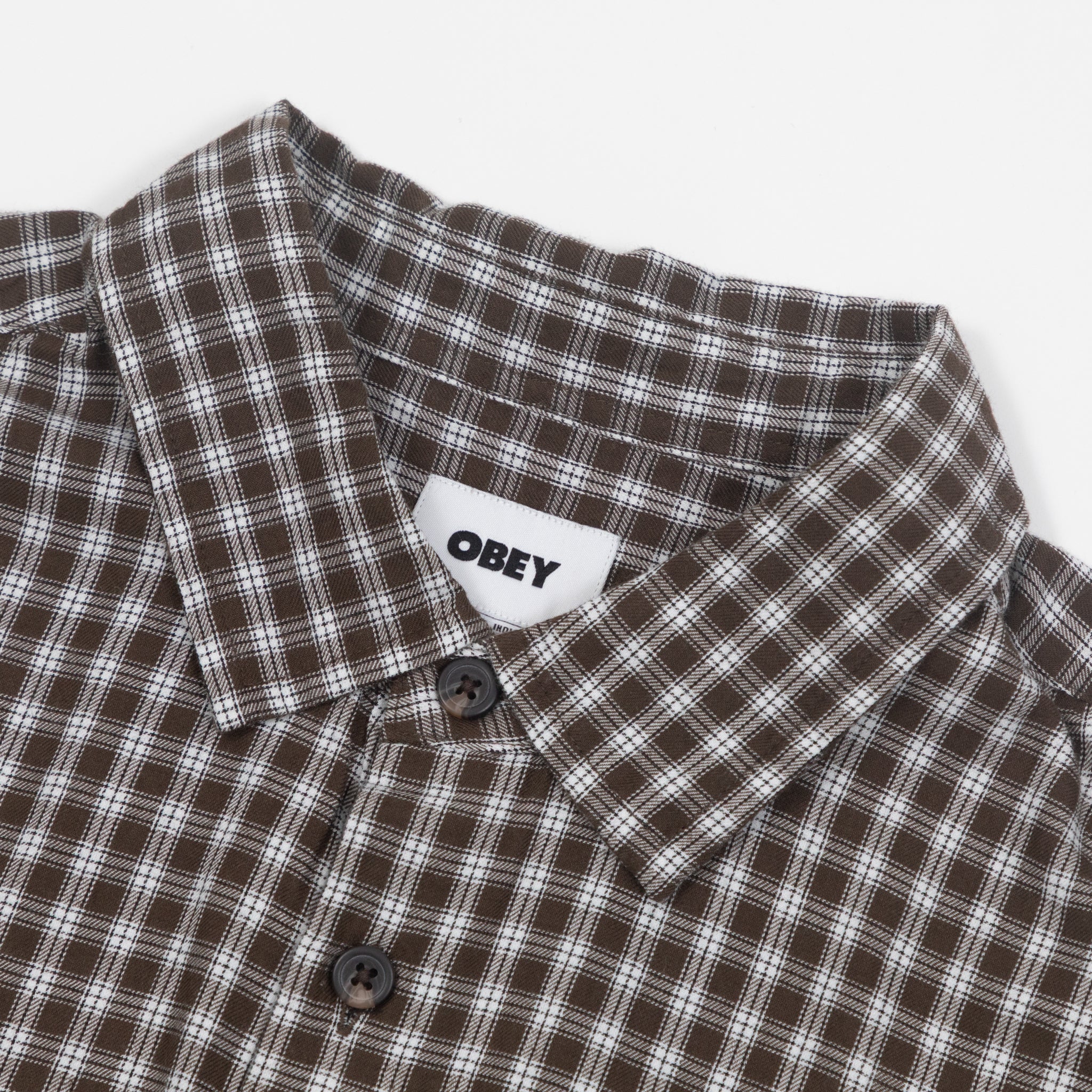 OBEY Bigwig Andy Woven Shirt IN BROWN
