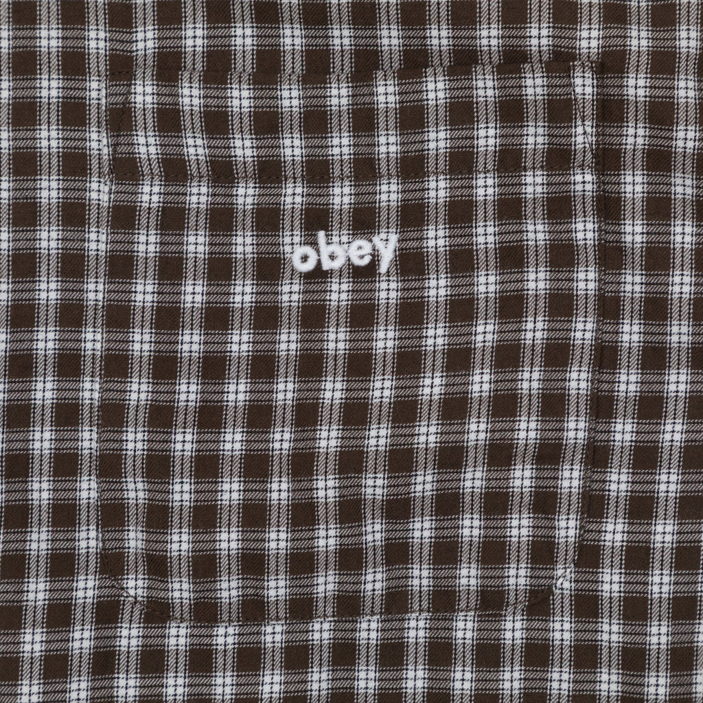 OBEY Bigwig Andy Woven Shirt IN BROWN