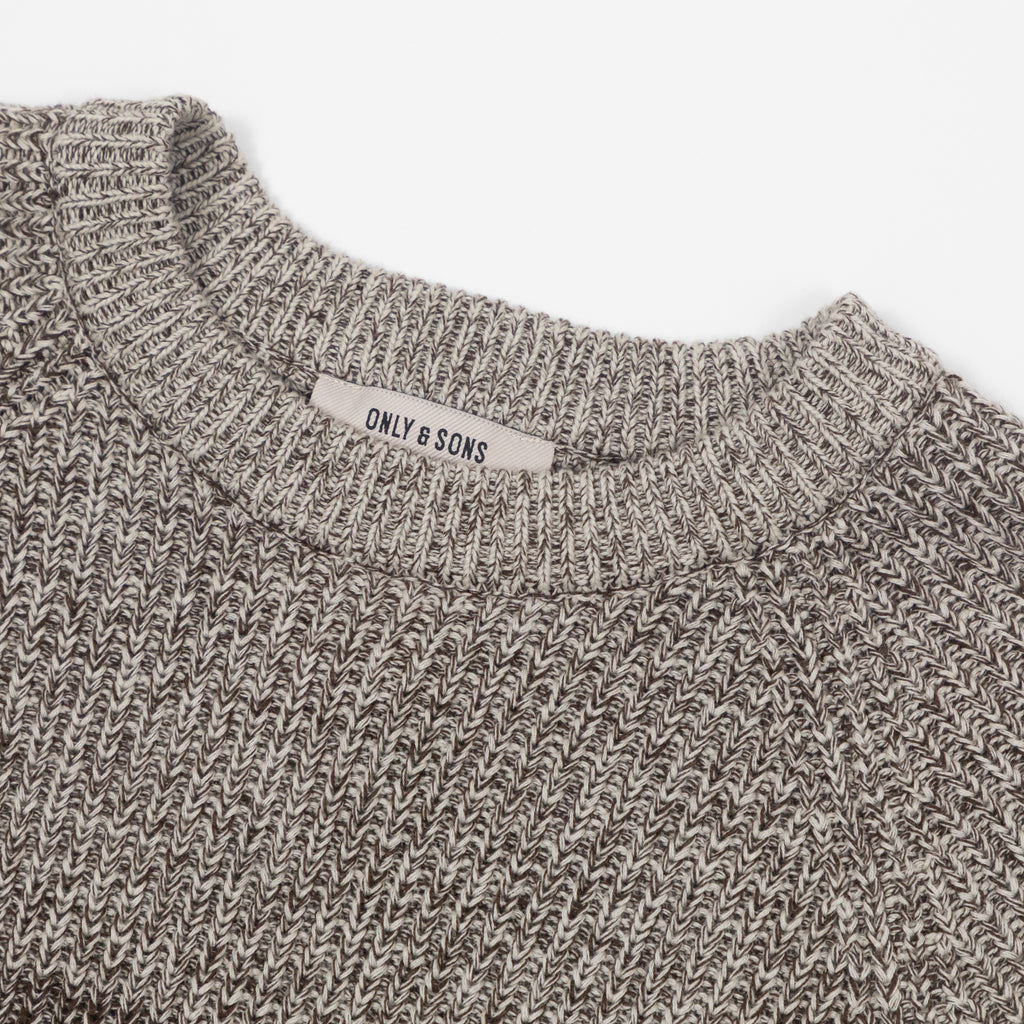 ONLY & SONS Birk Knitted Sweatshirt in BROWN