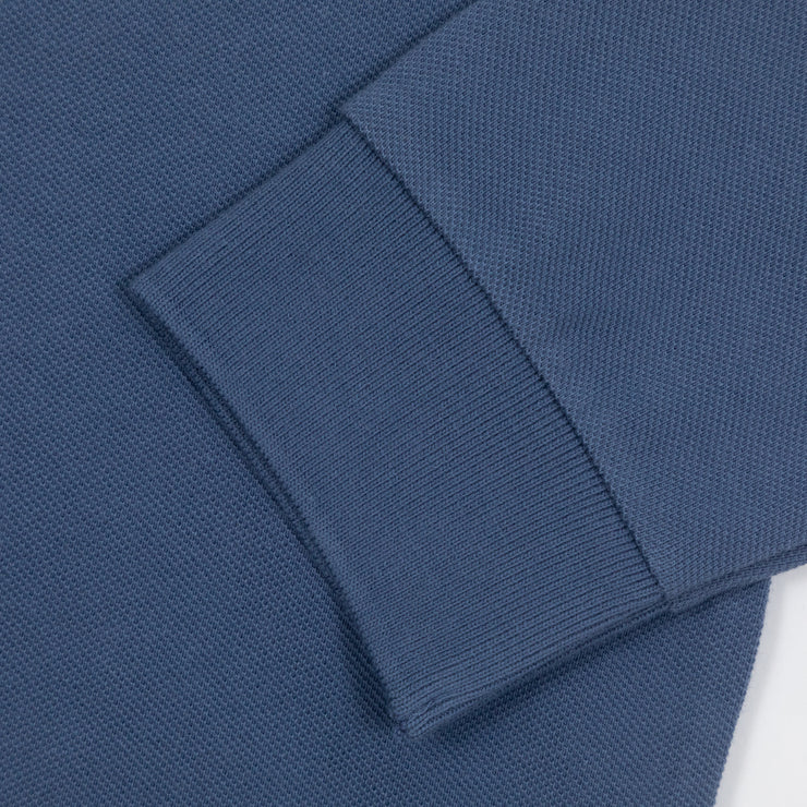 FARAH Blanes Long Sleeve Polo Shirt in BLUE
