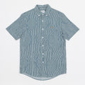 FARAH Blige Stripe Shirt in GREEN & WHITE