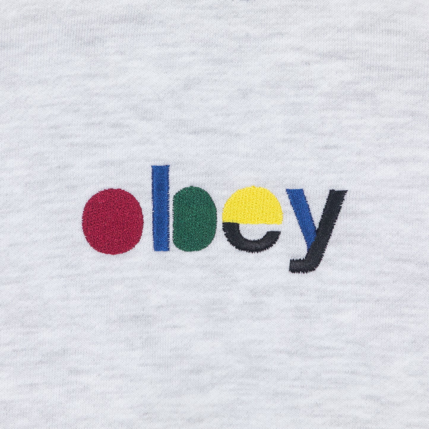 Womens OBEY Blocks Cropped Crew Sweatshirt  in ASH GREY