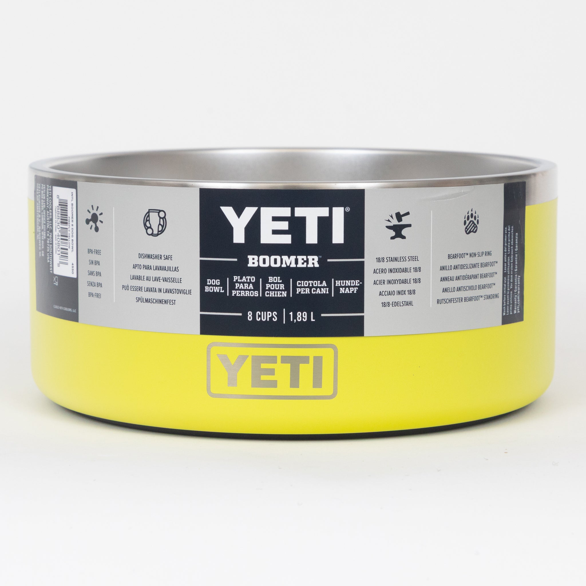 yeti dog boomer insulated water bowl firefly yellow