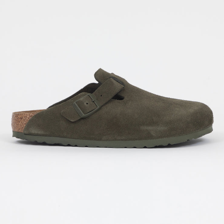 BIRKENSTOCK Boston Suede Leather Sandals in GREEN