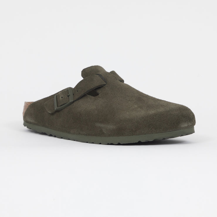 BIRKENSTOCK Boston Suede Leather Sandals in GREEN