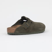 BIRKENSTOCK Boston Suede Leather Sandals in GREEN
