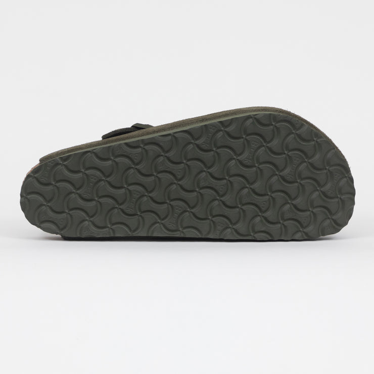 BIRKENSTOCK Boston Suede Leather Sandals in GREEN