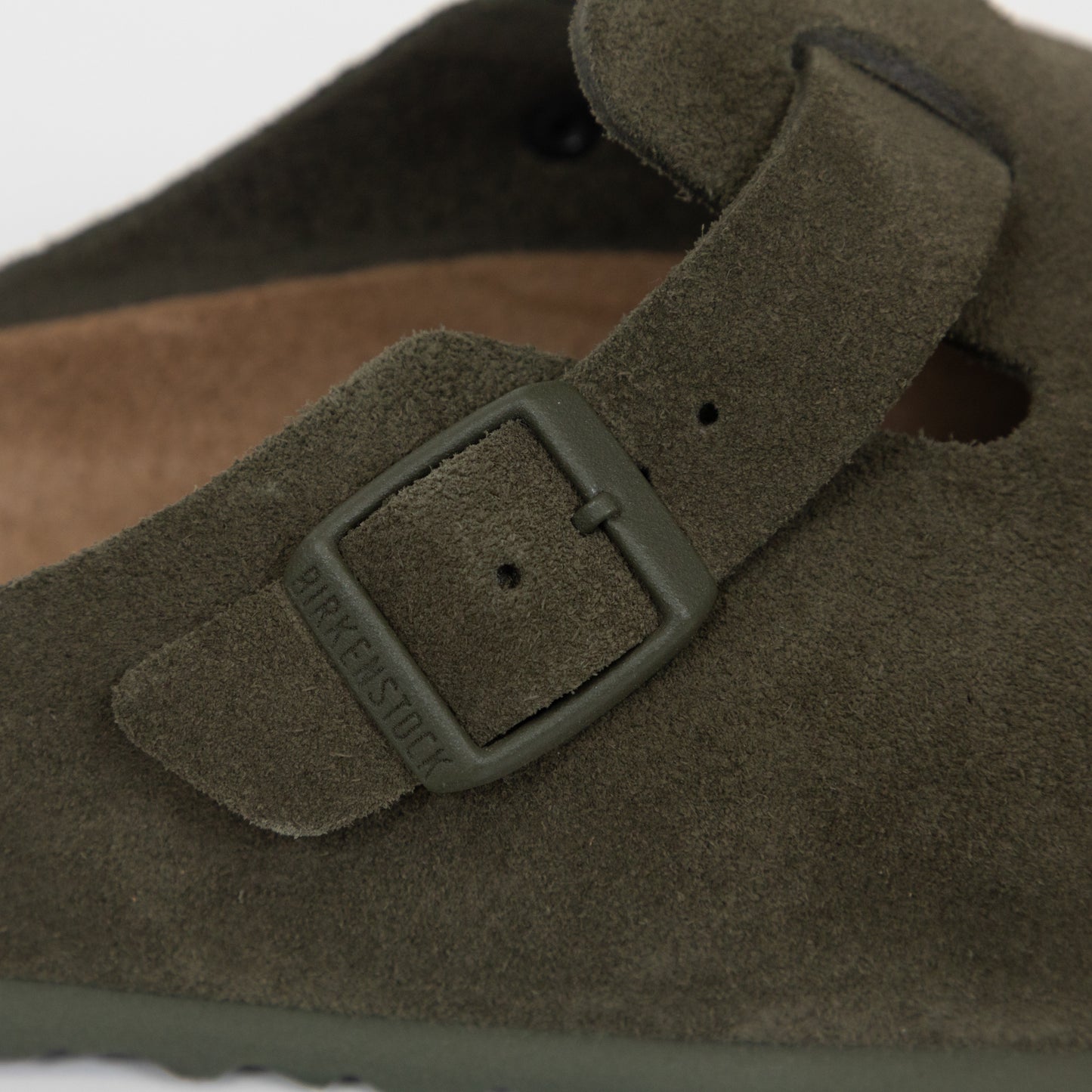 BIRKENSTOCK Boston Suede Leather Sandals in GREEN