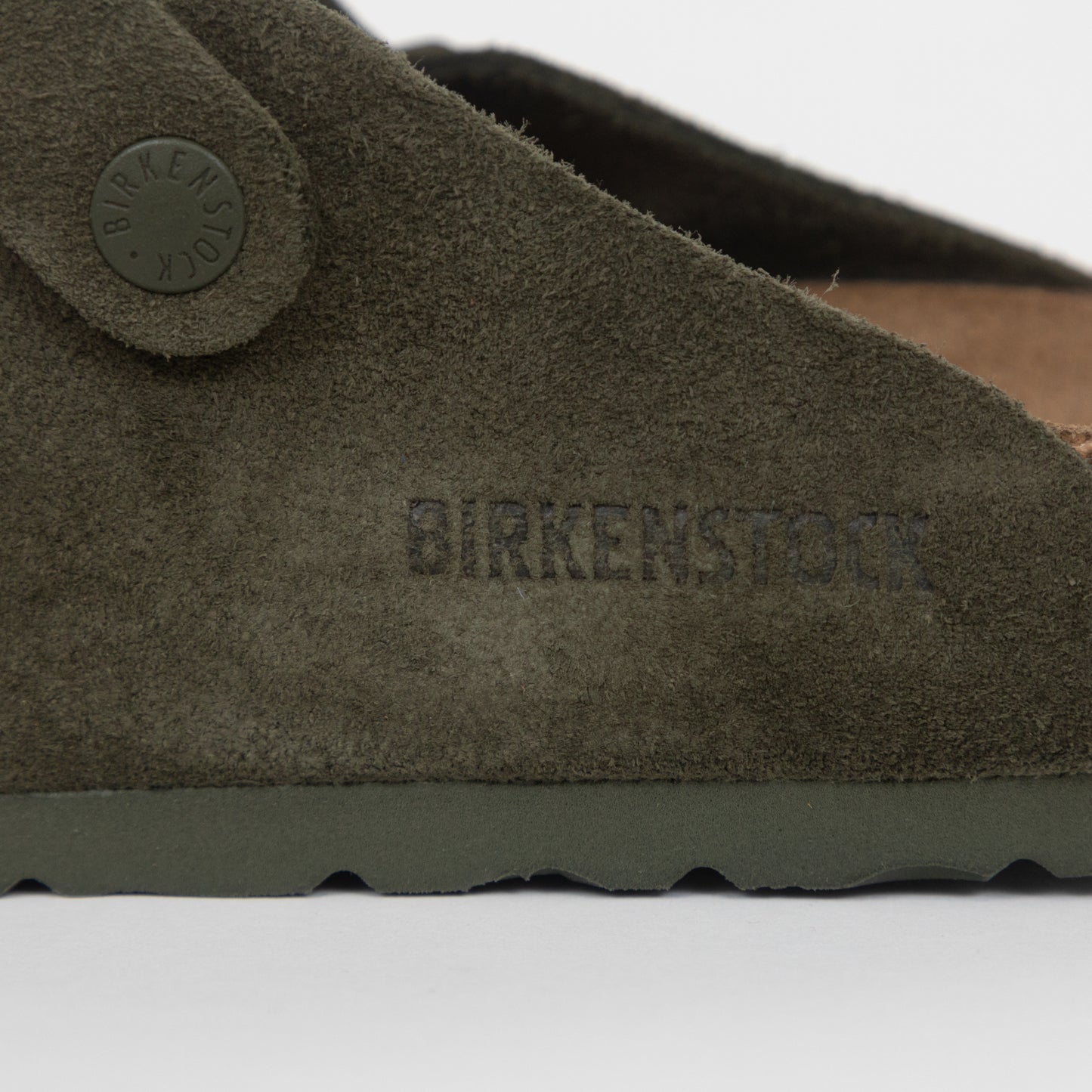 BIRKENSTOCK Boston Suede Leather Sandals in GREEN