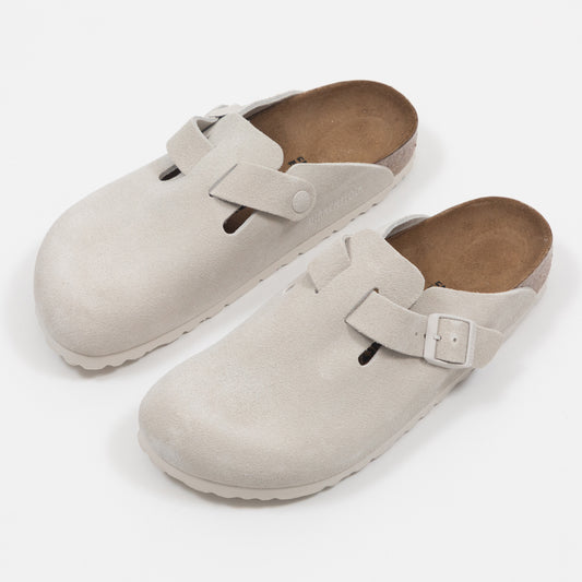 Women's BIRKENSTOCK Boston Suede Leather in WHITE