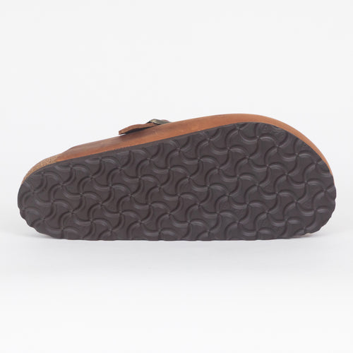 BIRKENSTOCK Boston Clog Oiled Leather Sandals in COGNAC